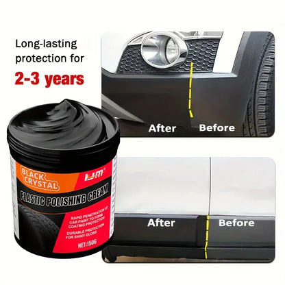 150g Plastic & Rubber Repair Paste - Black Crystal Polish for Car Scratches, Tire Shine & Interior Renewal, Anti-Aging & Fade Re
