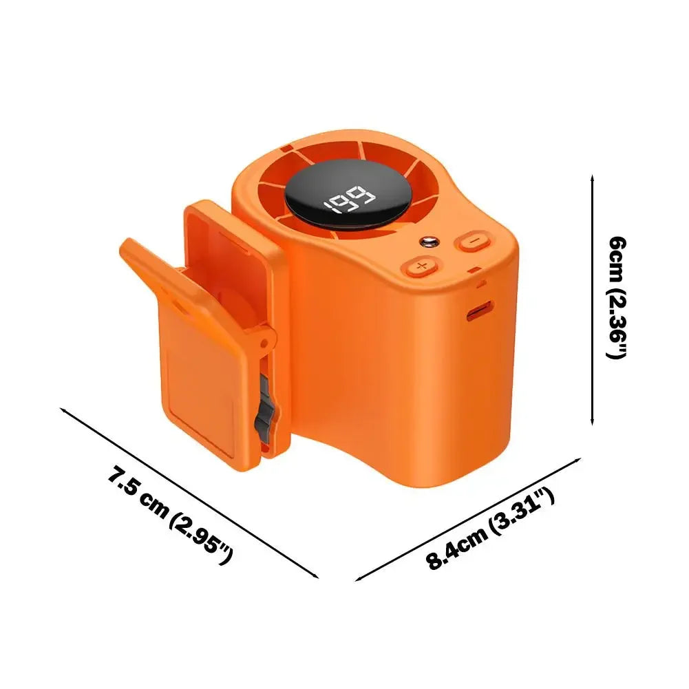 360 Rotatable Semiconductor Cooling Fan USB Rechargeable Clip Fan Quiet Design with LED Screen for Car & Camping