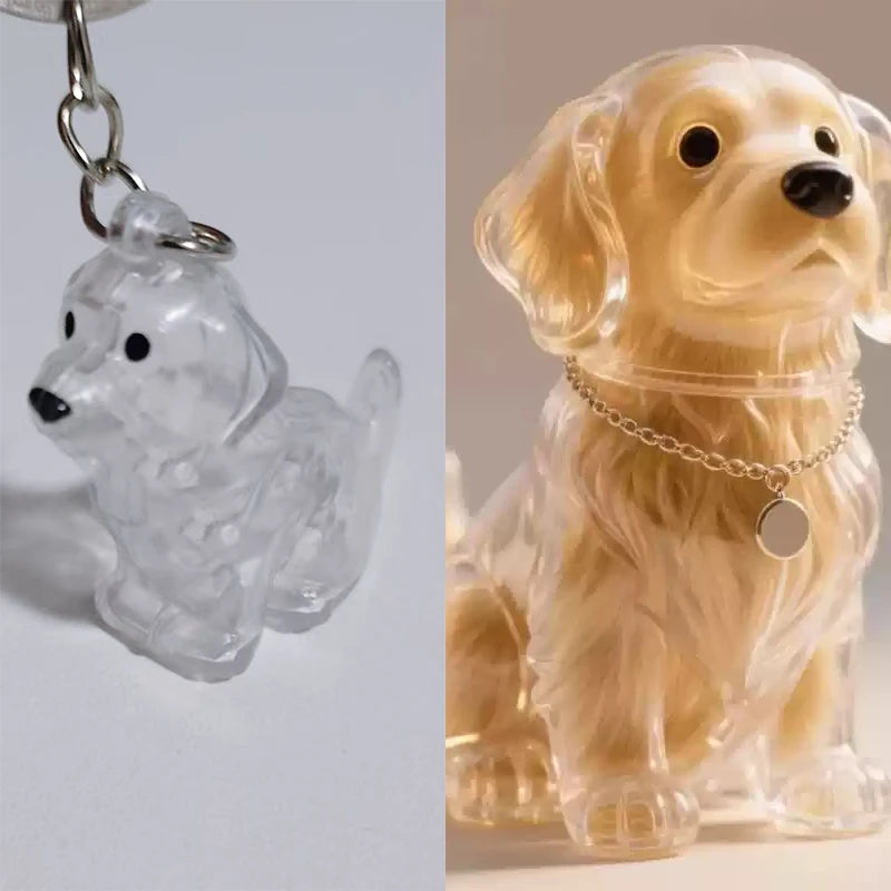 New Clear Puppy Hair Memorial Keepsake Capsule Pet's Dog Fur Container DIY Pendant Keychain Decor Pet Lovers Home Display Gifts