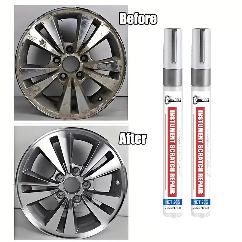 Repair Paint Pen Metal Touch Up for Wheel Rim Door Handle and Car Chrome Scratch Restoration
