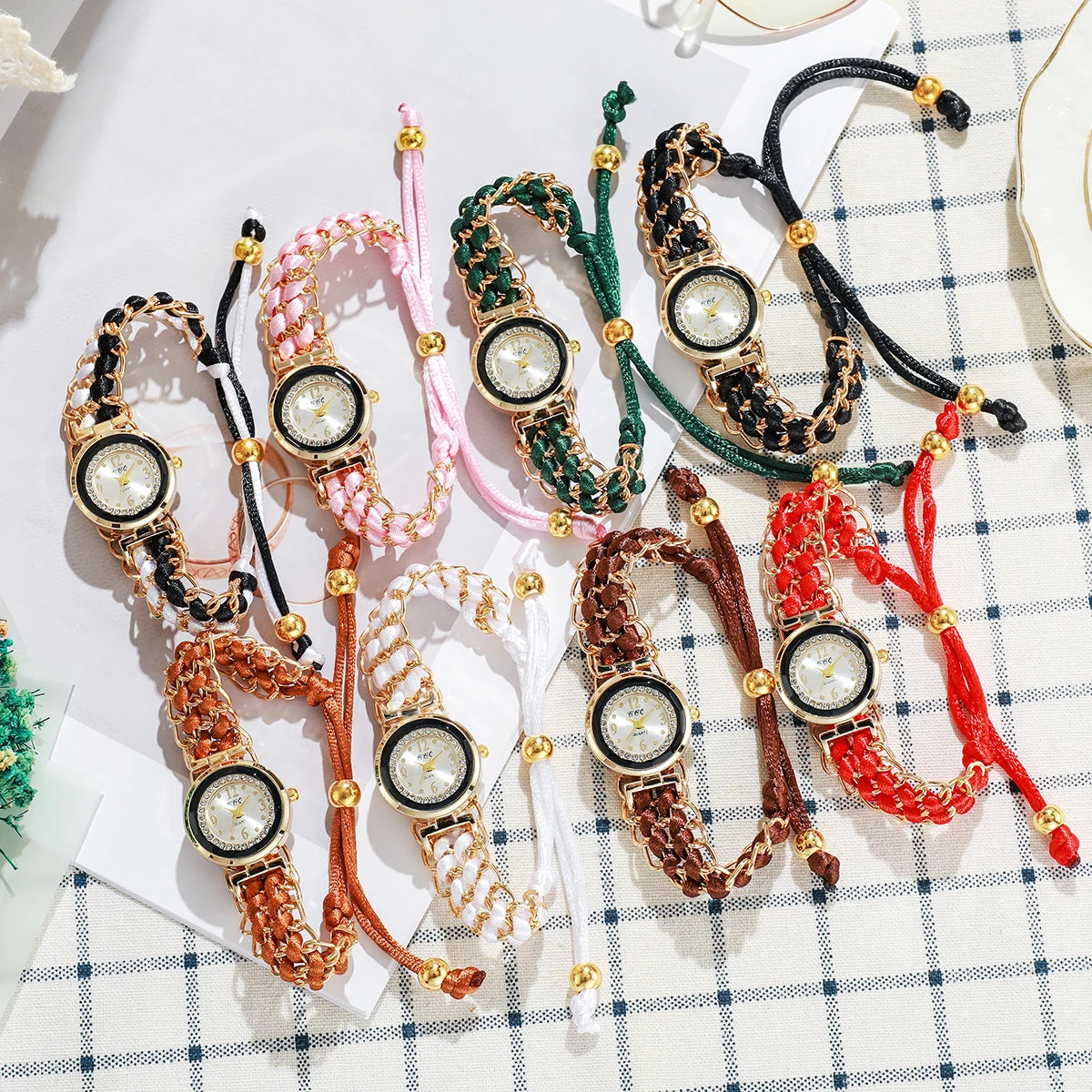 Women's Watch Fashion Braided Rope Bracelet Quartz Watches
