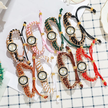 Women's Watch Fashion Braided Rope Bracelet Quartz Watches
