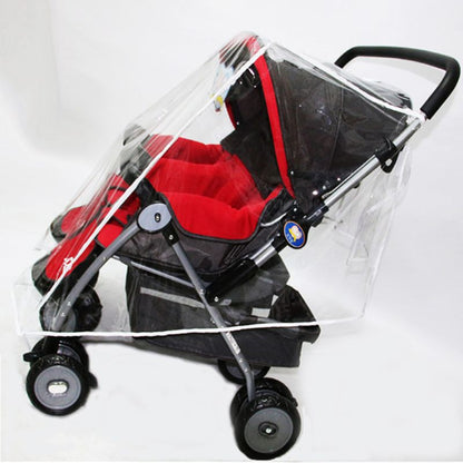 Baby Pushchs Rain Cover for Twins Clear Stroller Raincoat Wind Dust Shield