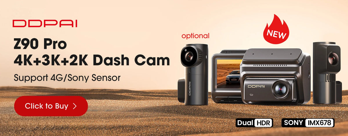 DDPAI 4K Dash Cam Z60 Pro HDR Support Front and Rear Interior Car Camera SONY STARVIS2 678 Sensor 5GHz Wi-Fi GPS ADAS 4G Car DVR