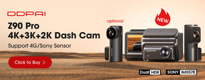 DDPAI 4K Dash Cam Z60 Pro HDR Support Front and Rear Interior Car Camera SONY STARVIS2 678 Sensor 5GHz Wi-Fi GPS ADAS 4G Car DVR