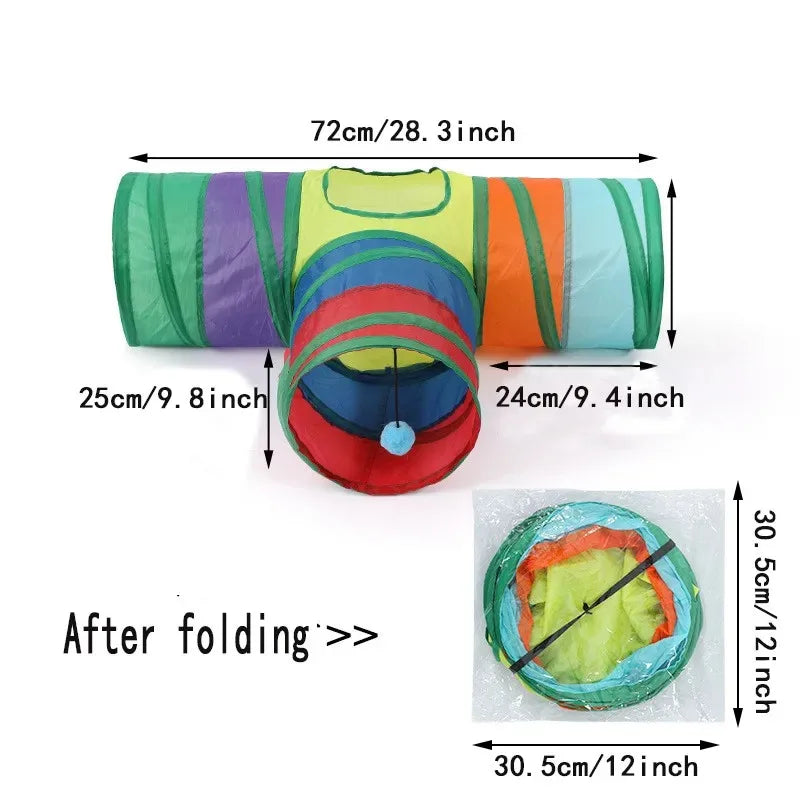 Cat Tunnel Foldable Tunnel Pet Supplies Cat S T Y Pass Play TunnelToy Breathable Drill Barrel for Indoor Loud Paper Pet Products