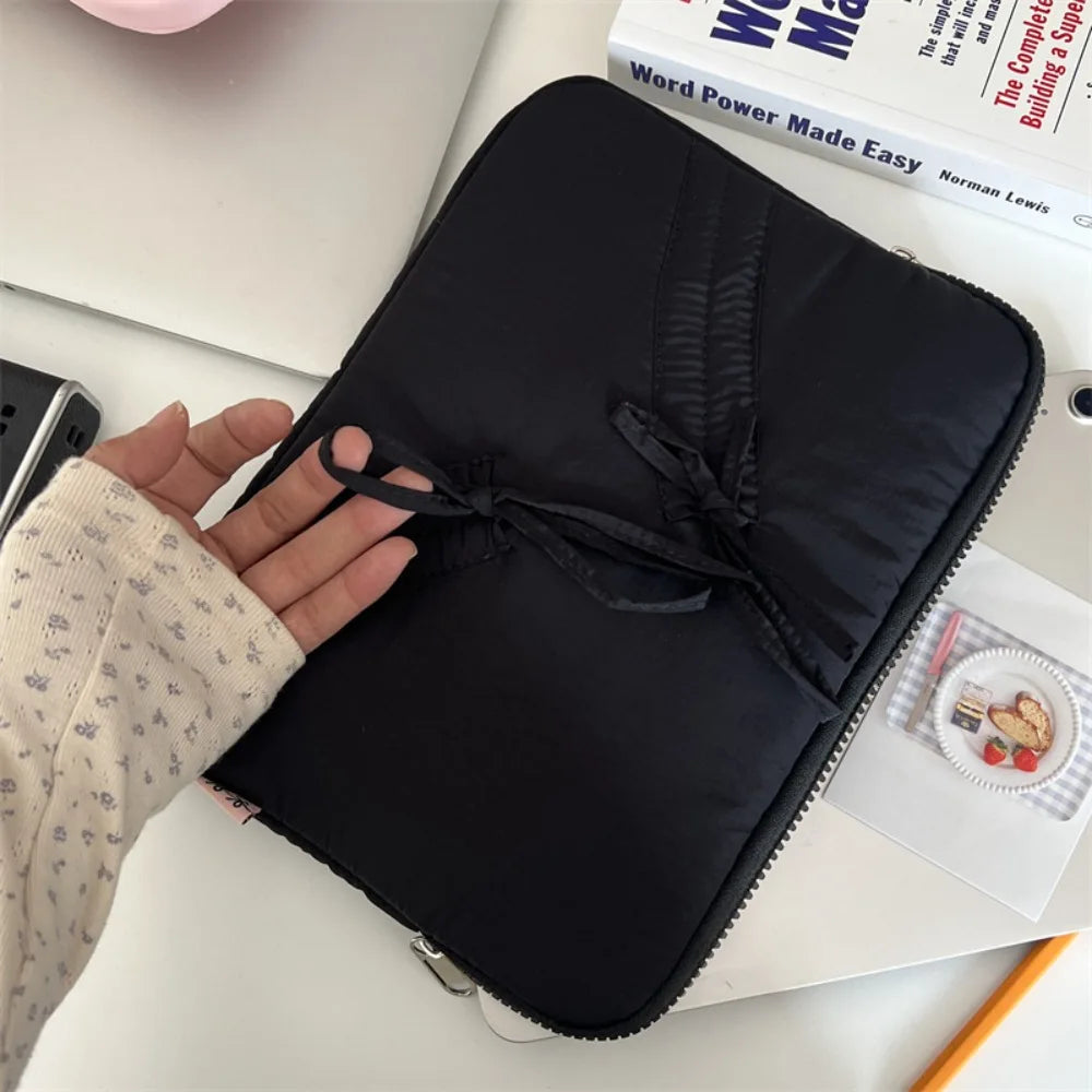 New 11/13/15.6 inch Laptop Sleeve Case Shockproof Bowknot Notebook Cover Ultra Thin Large Capacity Tablet Protective Pouch