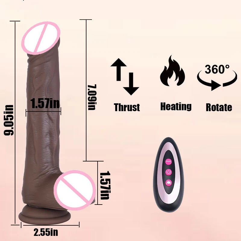 Telescopic Female Vibrator Dildo with Remote APP Control Heating Realistic Large Penis Massager Masturbator Sex Toy for Women