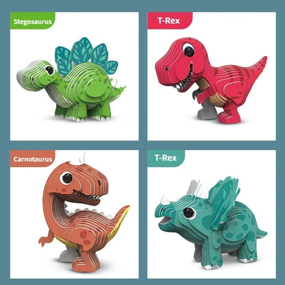 Children's 3D Puzzle Kindergarten Animal Puzzle Intelligence Early Education Toys Dinosaur Animal Model Paper 3-4-5-6 Years Old