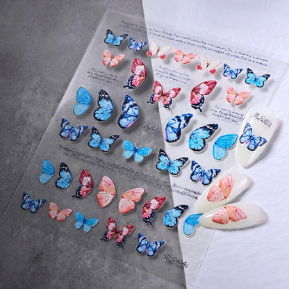 5D Hibiscus Flower Nail Embossed Sticker Lace Flower White Pink Petal Floral Self Adhesive Nail Art Slider DIY Elegant Romantic