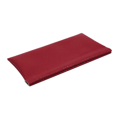 Self-Closing Artificial Leather Long Wallet Passport Driver's License ID Holder Headphone Data Cable Storage Cash Pouch