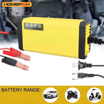 Car Battery Charger 12V 2A 220V Power Puls Repair Charger Wet Dry Lead Acid Battery LED Display Moto Truck Battery Charger