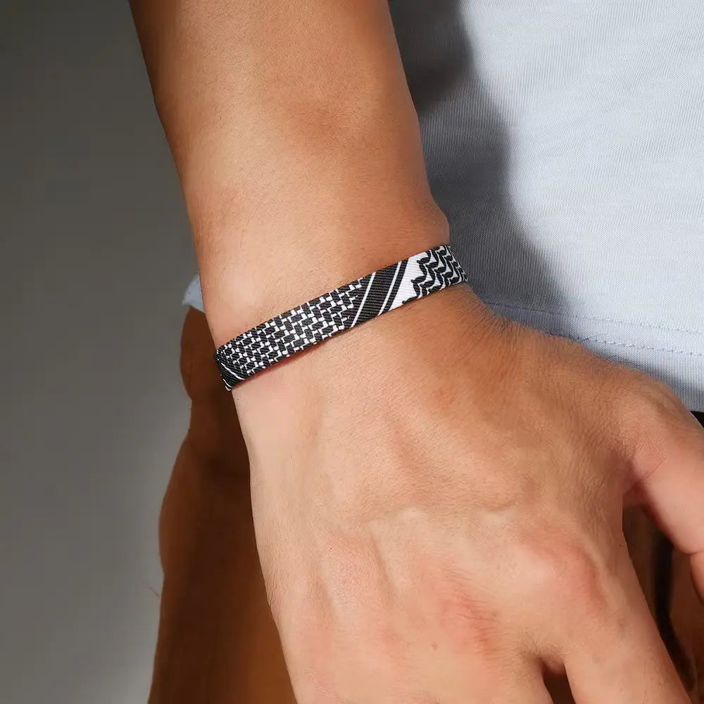 1/4/12Pcs Arabic Scarf Style Woven Bracelet For Women Men Handmade Ethnic Wave Dot Colored Wrap Bracelets Couple Jewelry Gifts