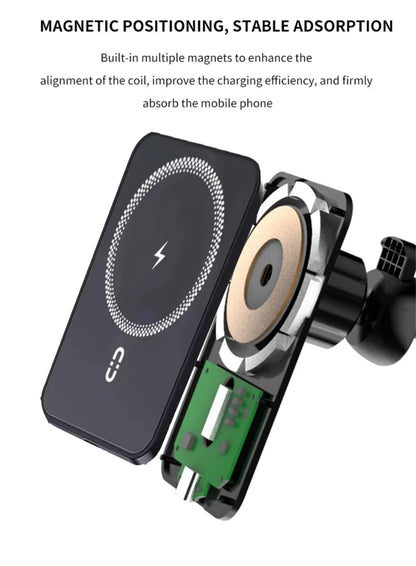 Car Air Vent Phone Holder Stand Magnetic Wireless Charger For Magsafe iPhone 17 16 15 14 13 12 Pro Max XS 360 Rotation Mount Pad