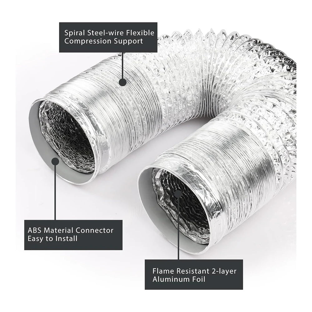 80-200mm Ventilator Pipe Aluminum Air Ventilation Hose Flexible Exhaust Duct for Bathroom Kitchen System Vent Tube Accessories