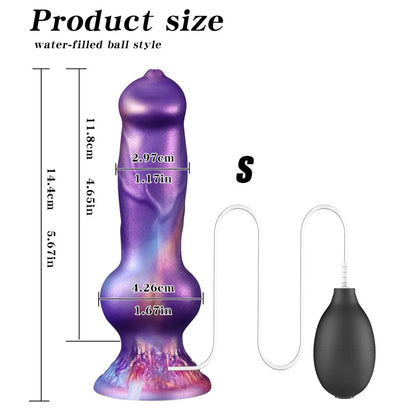 Realistic Dog Dildo With Squirting Enema Soft Silicone Suction Cup Water Syringe For Anal Play Vaginal Cleaning Adult Sex Toys