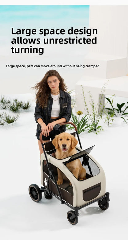 Medium Large Senior Dog Multifunction Pet Stroller Outdoor Travel Portable Foldable Stroller for Dog Pet Trolley Pet Stroller
