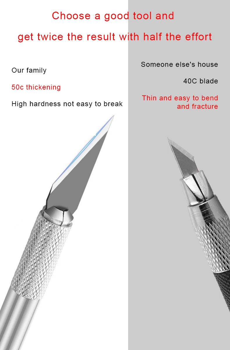Engraving Non-Slip Metal Scalpel Knife Kit 5pcs Blades Cutter Craft Knives For Mobile Phone PC DIY Repair Hand Tool Accessories