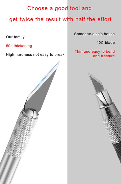 Engraving Non-Slip Metal Scalpel Knife Kit 5pcs Blades Cutter Craft Knives For Mobile Phone PC DIY Repair Hand Tool Accessories