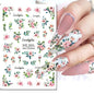 3d Nail Art Decals Spring Booming Violets Lavenders Purple Blue Pink Flowers Butterflys Stickers Decoration For Nail Tips Beauty