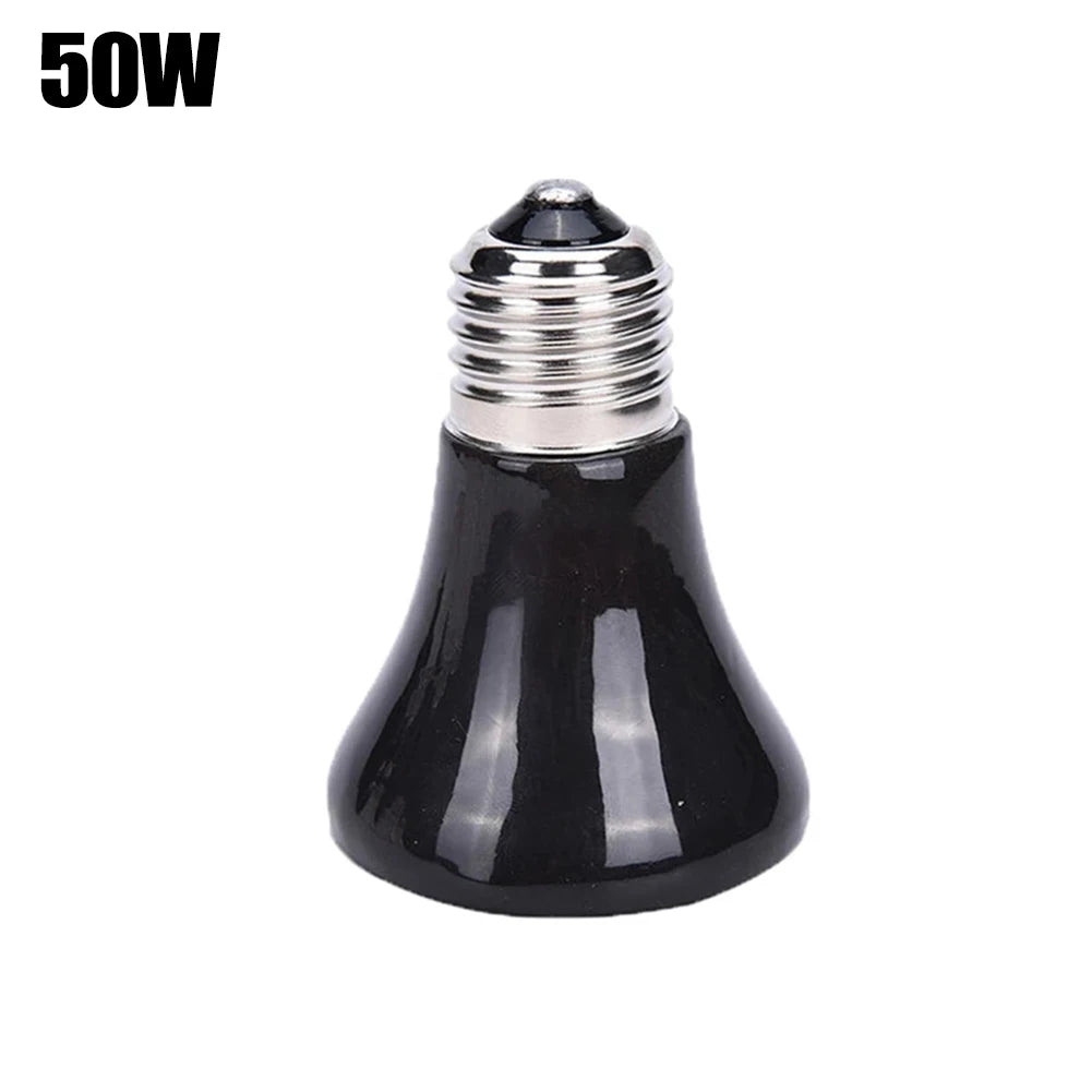 1PCS Heat Emitter Bulb 25-75W Black Ceramic Pet Reptile Breed Light Brooder Lamp Bulb For Home Pet Renovation Accessories