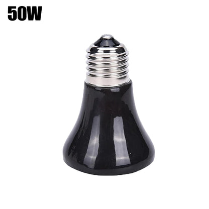 1PCS Heat Emitter Bulb 25-75W Black Ceramic Pet Reptile Breed Light Brooder Lamp Bulb For Home Pet Renovation Accessories