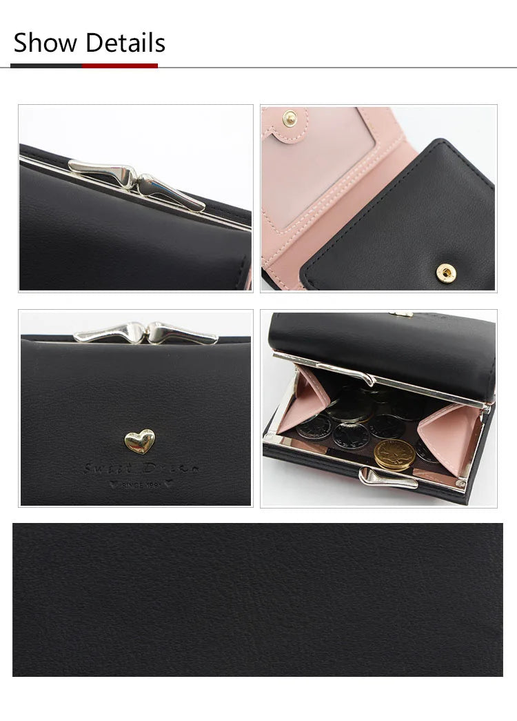 New Mini Short Women Wallets High Quality Coin Pocket Luxury Female Purses Card Holder Photo Holder Cute Wallet For Girls