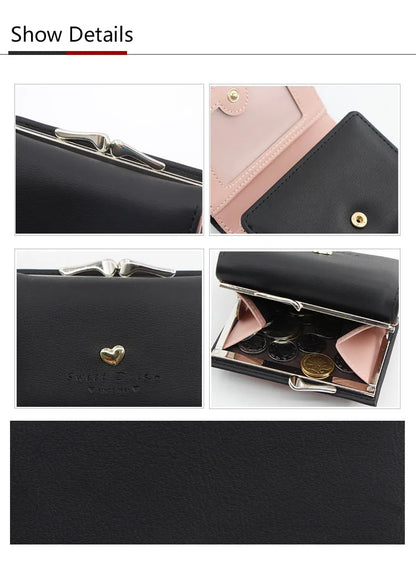 New Mini Short Women Wallets High Quality Coin Pocket Luxury Female Purses Card Holder Photo Holder Cute Wallet For Girls