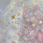 Bohemian Pattern Colorful Love Heart Moon Pearl Crystal Rhinestone 5D Nail Art Sticker Self Adhesive Decoration Manicure Decal