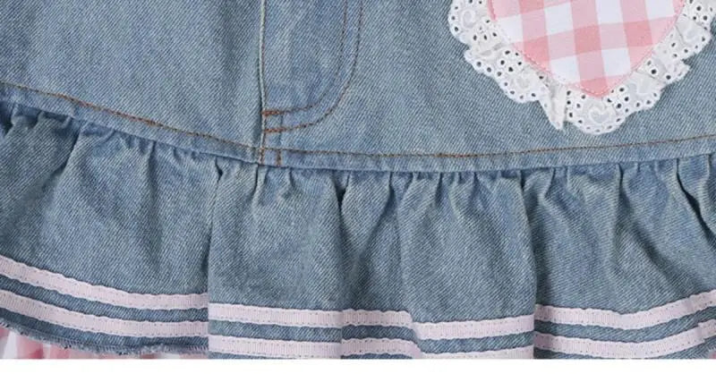 Kawaii Girls Lolita Skirts Japanese Women Harajuku Ball Gown Denim Skater Y2K High Waist Lace Cake Skirts Versatile Puffy Skirts