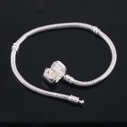 Original 925 Sterling Silver Snake Bone Charm Bracelet Bangle Fine Jewelry Basic Charm Bracelets for Women men Party DIY Jewelry