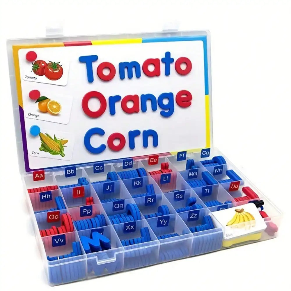 Magnetic letter spelling board set teaching tool, helpful for teaching and intellectual development, improving language skills