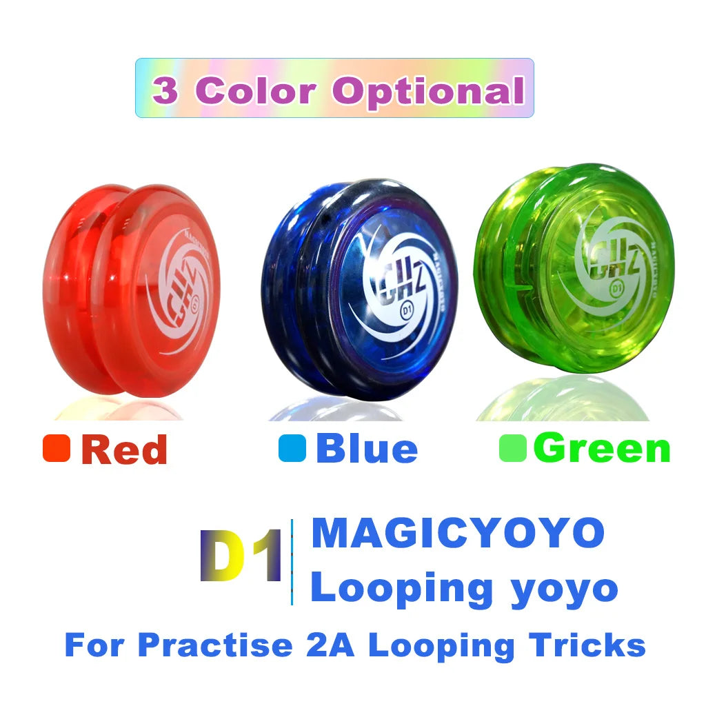 Ghost Hand Responsive Pro Level D1 Basic 2A Ball Bearing Yoyo for Fingertip Rope String Trick Game Looping Play Indoor Outdoor
