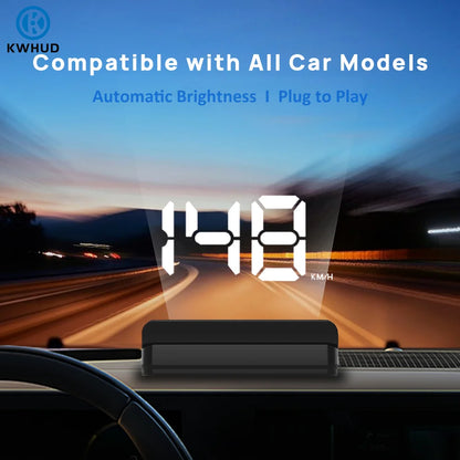KWHUD HUD Head-up Display Car GPS Digital Speedometer Universal Speed Windshield Projector Plug&Play Auto Electronic Devices