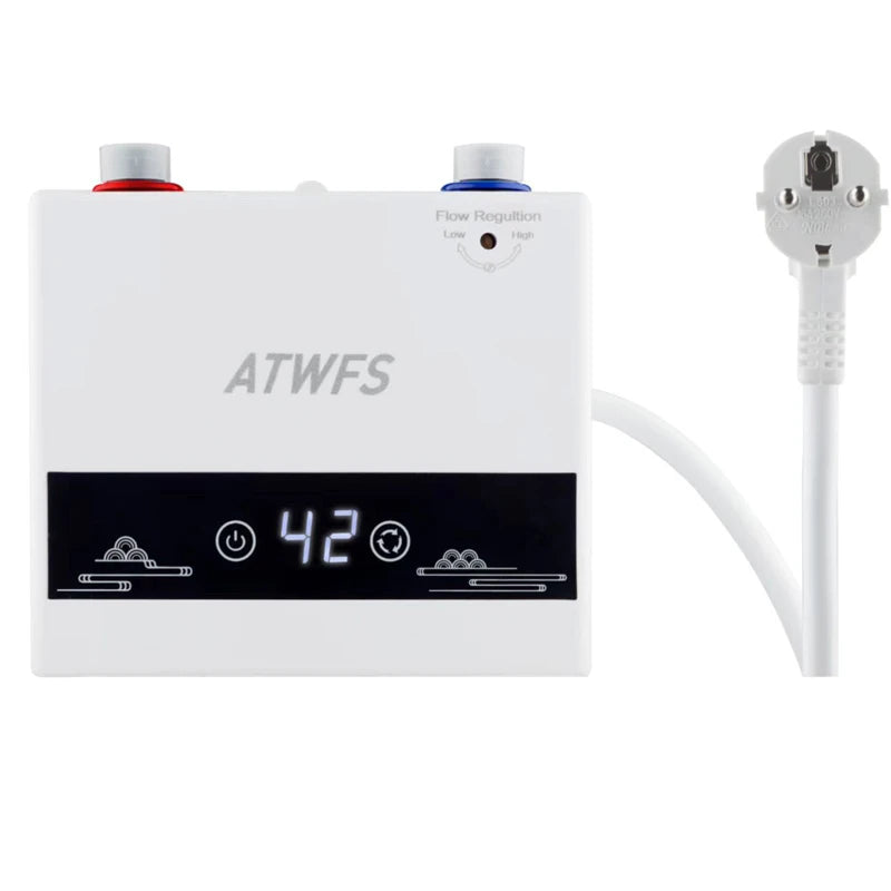 ATWFS Instant Water Heater 220V 4000W Portable Electric Heaters for Bathroom Hot Water Shower and Home Kitchen Heating