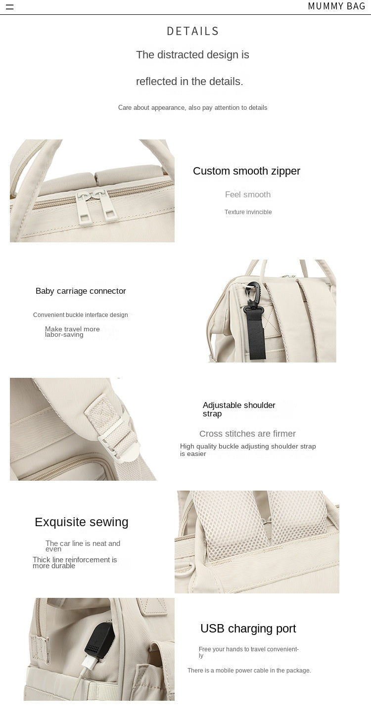 Baby Diaper Bags Mom Backpack Maternity Bag for Baby Large Capacity Mommy Bag Waterproof Travel Baby Stroller Bag Mother Kids