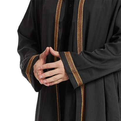 Dubai Saudi Muslim Men Open Abaya Kimono Dresses Turkey Eid Ramadan Islamic Kaftan Arabic Long Robe Caftan Jubba Thobe Clothing