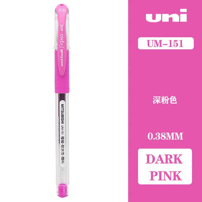 Japan Uni UM-151 Gel Pen 0.38mm Bullet Tip Writing Smooth Student Notes Special School Supplies 20 Colors Available Stationery