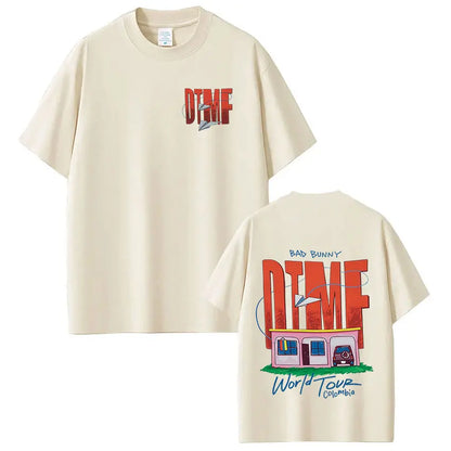 Rapper Bad Bunny T-shirt Debi Tirar Mas Fotos DTMF World Tour T Shirts Men's Women Fashion Vintage Hip Hop T-shirts Streetwear