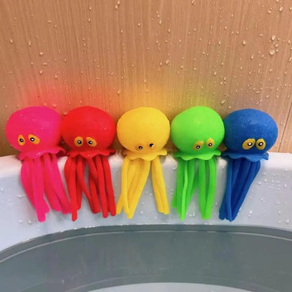 Baby Bath Toys Sponge Water Absorbing Octopus Squeezing Stress Relief Toys Summer Swimming Play Water Bath Toy for Children