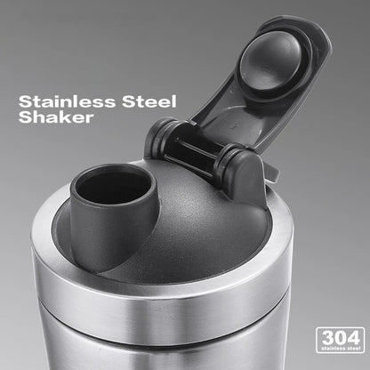 New Stainless Steel Cup Mixer Whey Protein Powder Sports Shaker Water Bottle Detachable Single Layer Outdoor Drink Kettle