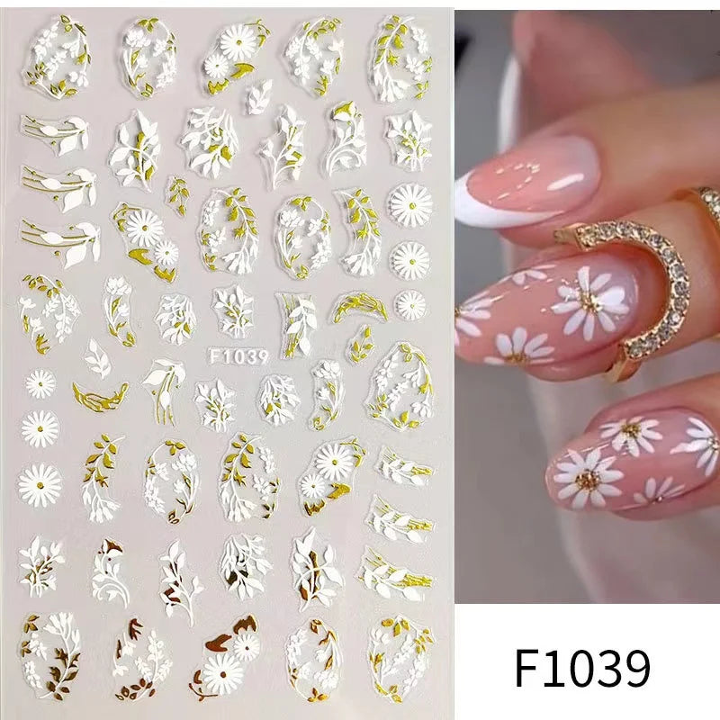 1PCS Marbled Nail Sticker 3D Abstract Lines Sticker Nail Art Supplies Nail Decals Y2K Laser Butterfly Ladies Nail Art Decoration