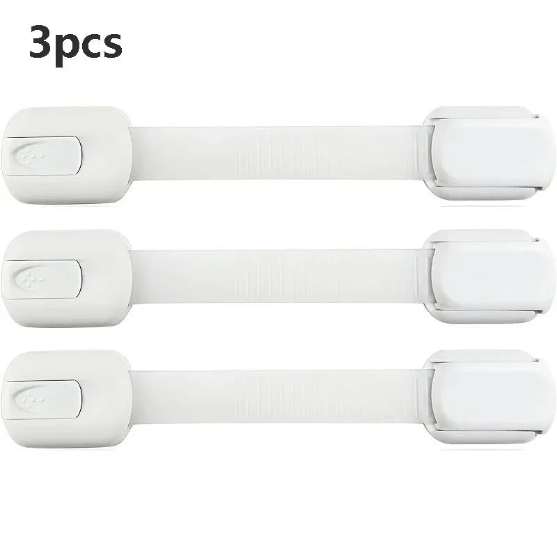 1-10pc Child Safety Strap Locks Baby Locks for Cabinets and Drawers, Fridge & More. Adhesive Pads.No Installation Required
