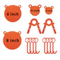 10mm thickness orange panda-shaped AR500 steel shooting practice target plate, suitable for live ammunition, strong and durable.