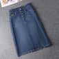 Denim Skirt Women's 2026 Spring/Summer New Slim High Waist Split One Step A-line Wrap Hip Skirts Female Casual Clothing