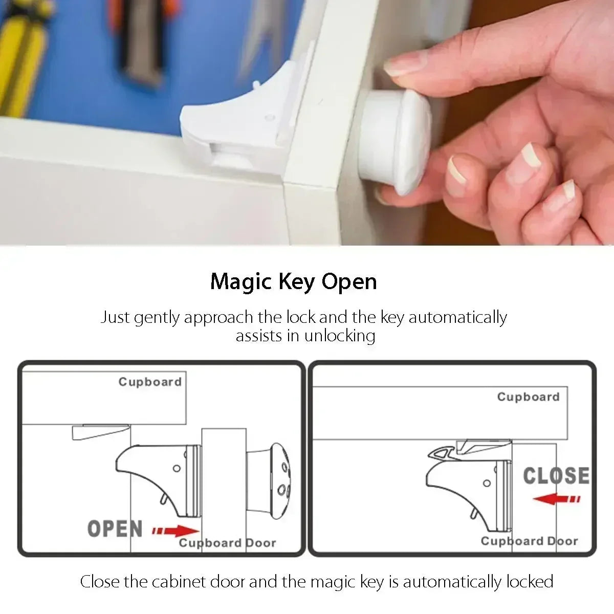 Magnetic Children's Lock for Extra Cabinet Door Safety: A Must-Have for Parents  Drawer Lock  Baby Protection  Baby Safety Lock