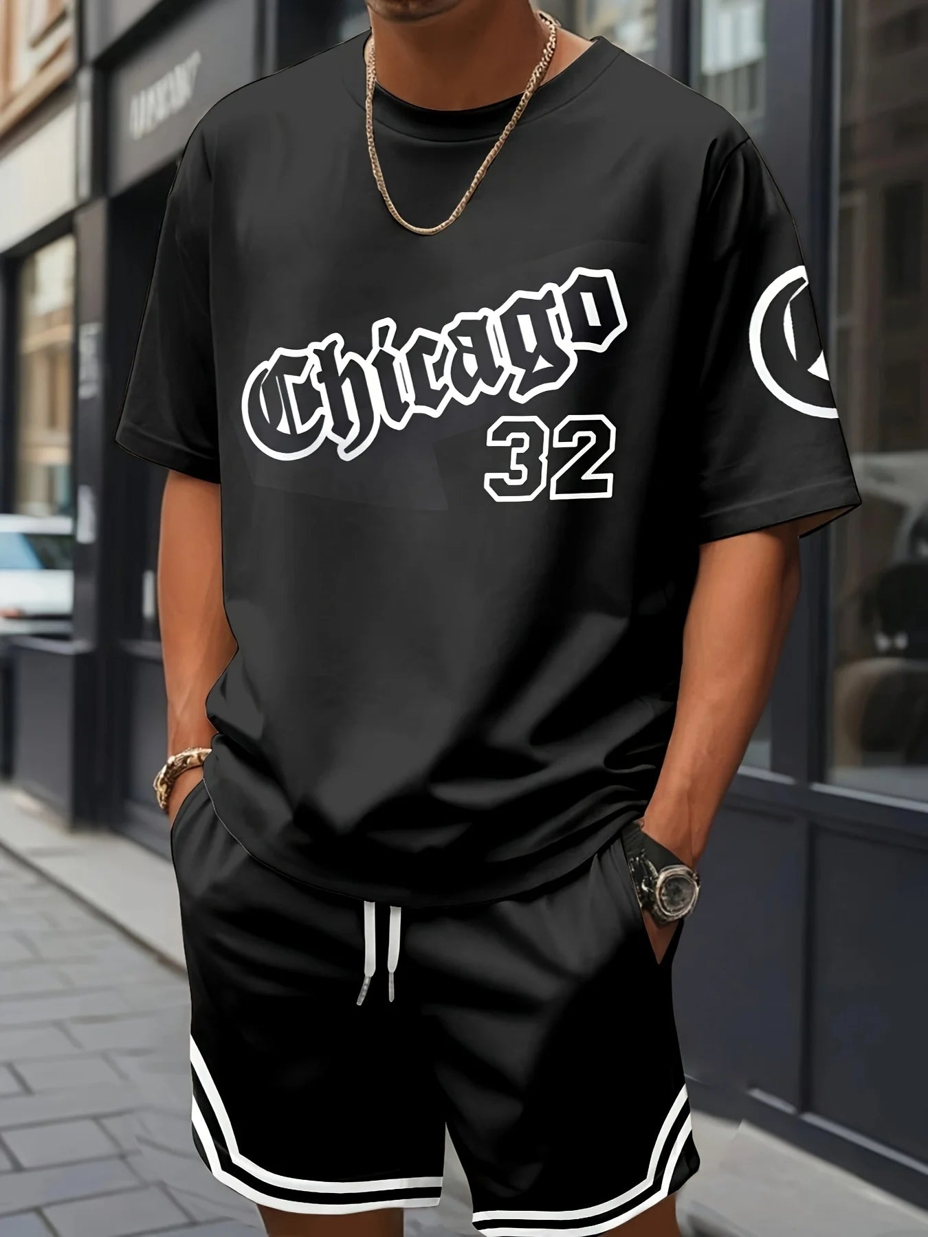 New Men's Summer Set Short-Sleeve T-Shirt Two-Piece Set Stylish Athletic Wear 3D Gradient Print Casual Shorts and T-Shirt Set