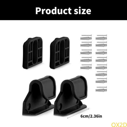 1 Set Retractable Baby Gate Replacement Part Mounting Accessories Fixing Base with Hook & Screws for Child Safety