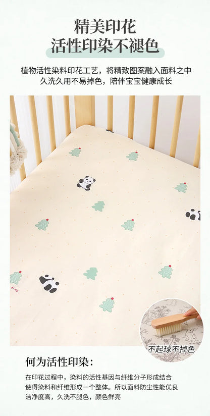 1pcs 130*70CM Breathable Cotton Fitted Crib Sheets for Baby Crib Mattress Cover Soft Bedding Set of Solid Color Infant Bed Sheet