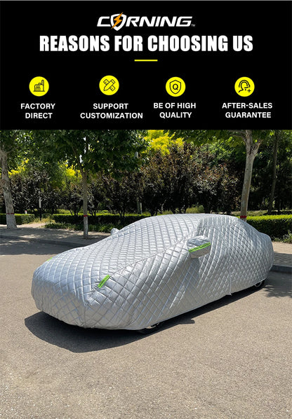 Car Covers Winter Warm Car Cover For Sun And Rain Protection Snow Hail Prevention Full Wrap Car Coats Cotton Fleece Thickened